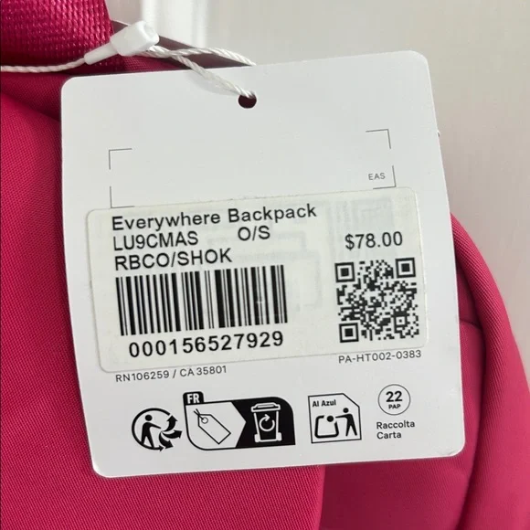 Lululemon Pink Everywhere Backpack - Picture 4 of 6